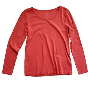 J. Jill Pima cotton burnt red  lg sleeve T Sz. MP